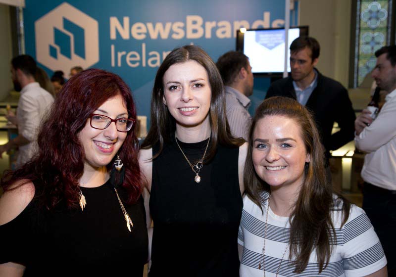 NewsBrands Ireland Town Hall Event, which took place in Smock Alley, Dublin. Pictured were Angelio Antonio, Samarah Coughlan and Caroline Christie. Picture Colm Mahady / Fennells - Copyright© Fennell Photography 2016
