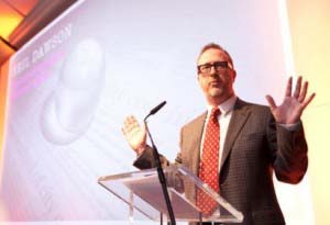 Neil Dawson at the NNI Press Ad of the Year Awards. Photo Chris Bellew / Fennells